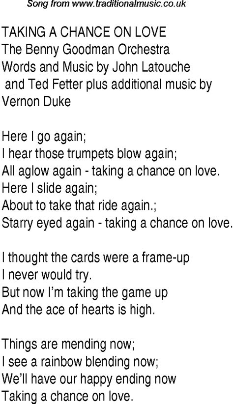 take a chance lyrics